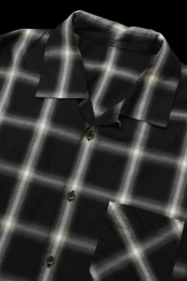 OMBRE CHECK OPEN COLLAR SHIRT H/S “GARMENT-WASH”