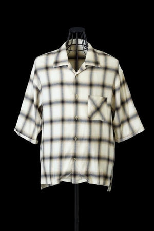 OMBRE CHECK OPEN COLLAR SHIRT H/S “GARMENT-WASH”