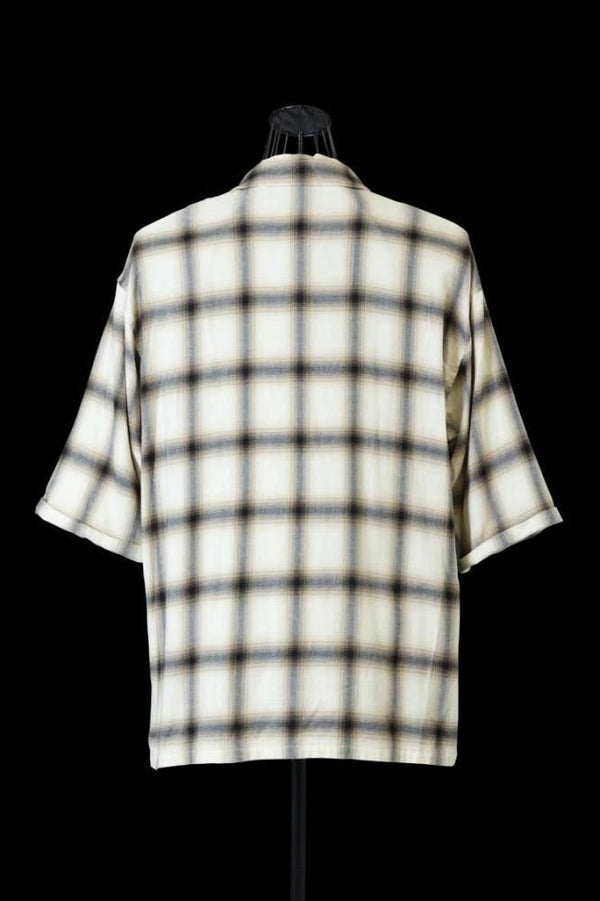 OMBRE CHECK OPEN COLLAR SHIRT H/S “GARMENT-WASH”