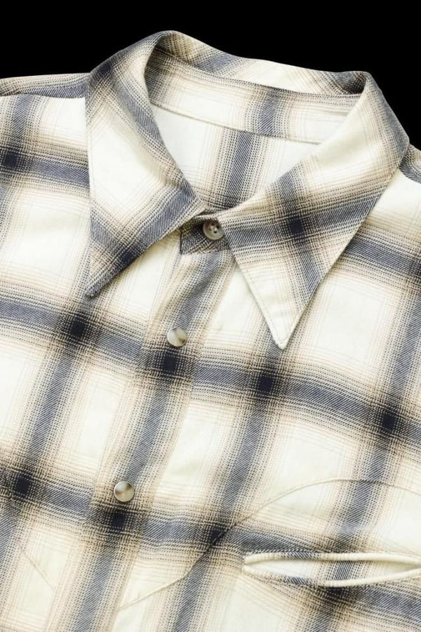 OMBRE CHECK WESTERN SHIRT “GARMENT-WASH”