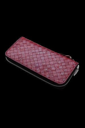 THE LINE CROCODILE MESH+SILVER925 PARTS ROUND FASTNER WALLET