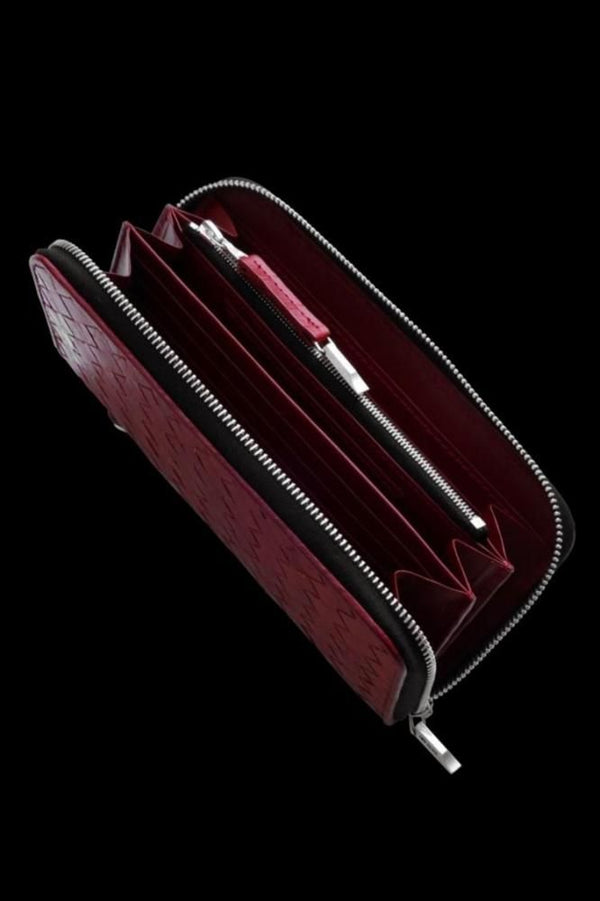THE LINE CROCODILE MESH+SILVER925 PARTS ROUND FASTNER WALLET