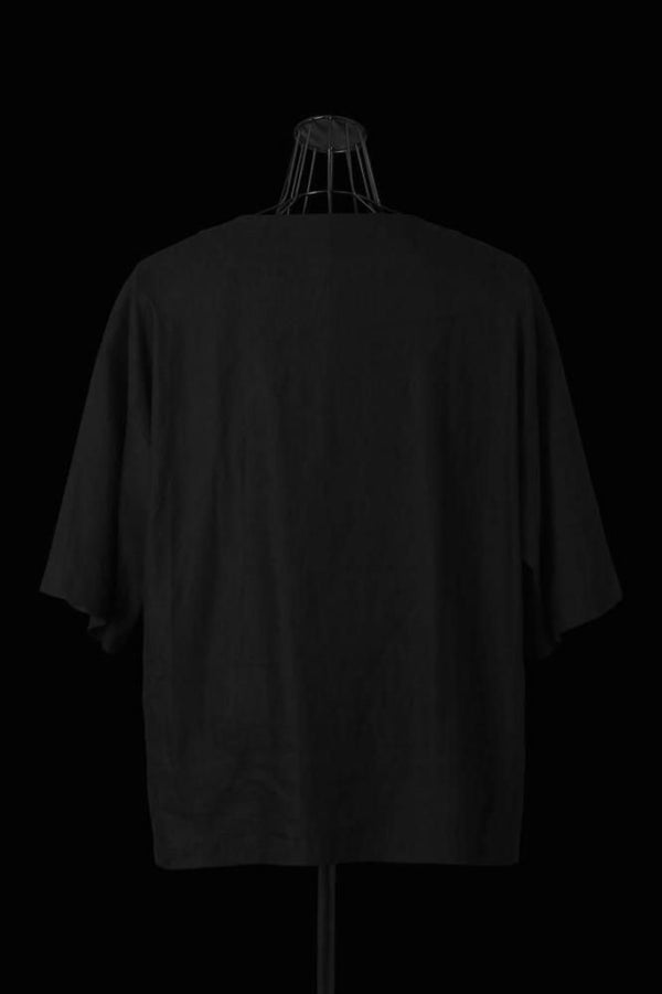 STRETCH LINEN-RAYON SKIPPER SHIRT