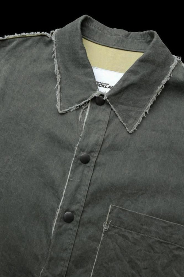 PIGMENT COATING COTTON SATEEN S/S SHIRT "GARMENT-WASH"