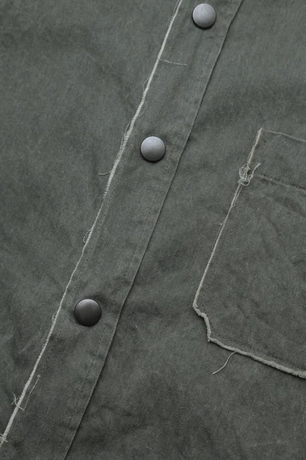 PIGMENT COATING COTTON SATEEN S/S SHIRT "GARMENT-WASH"