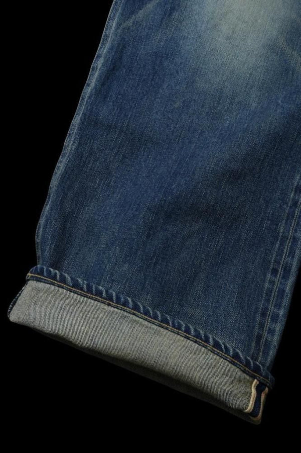 THE DENIM STRETCH SELVEDGE DENIM LOOSE FLARE PANTS “DARK.INDIGO”