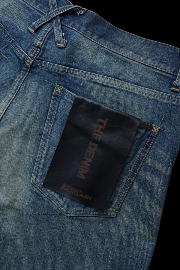 THE DENIM STRETCH SELVEDGE DENIM LOOSE FLARE PANTS “DARK.INDIGO”