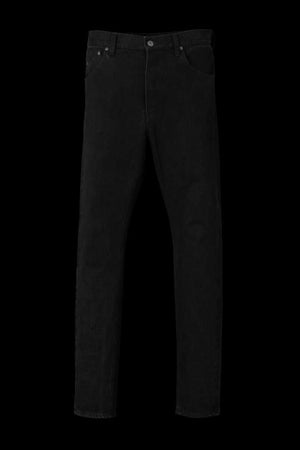 THE DENIM STRETCH SELVEDGE DENIM SEMI-SARROUEL PANTS “ONEWASH.BLACK”