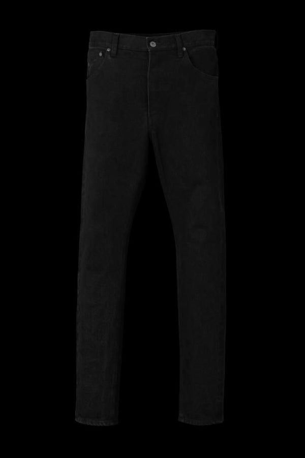 THE DENIM STRETCH SELVEDGE DENIM SEMI-SARROUEL PANTS “ONEWASH.BLACK”