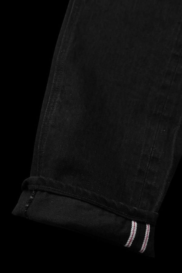 THE DENIM STRETCH SELVEDGE DENIM SEMI-SARROUEL PANTS “ONEWASH.BLACK”