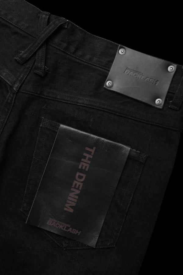 THE DENIM STRETCH SELVEDGE DENIM SEMI-SARROUEL PANTS “ONEWASH.BLACK”