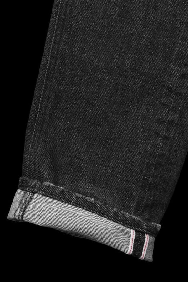 THE DENIM STRETCH SELVEDGE DENIM SEMI-SARROUEL PANTS “DARK.BLACK”