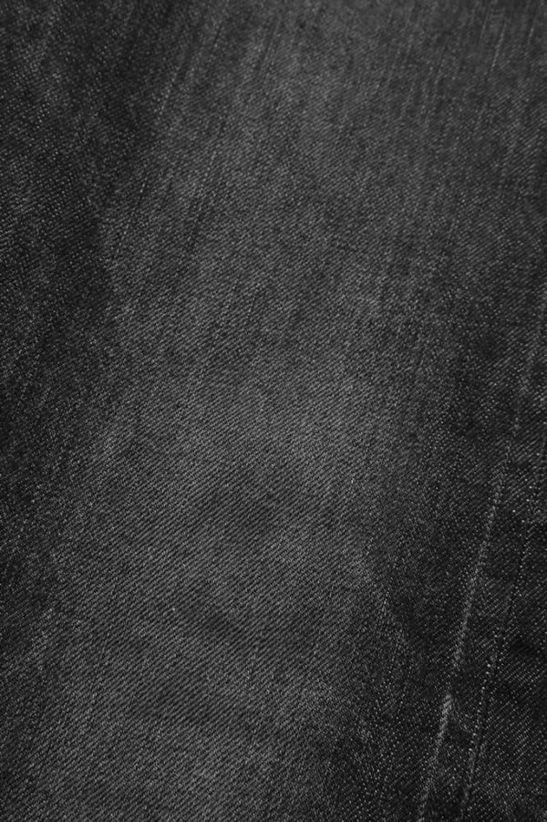 THE DENIM STRETCH SELVEDGE DENIM SEMI-SARROUEL PANTS “DARK.BLACK”