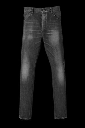 THE DENIM STRETCH SELVEDGE DENIM SEMI-SARROUEL PANTS “LIGHT.BLACK”