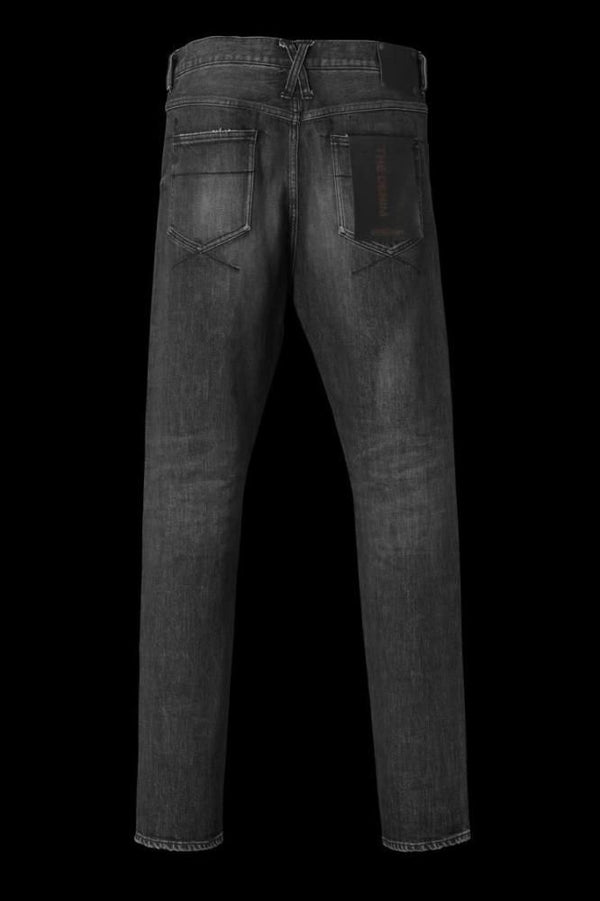 THE DENIM STRETCH SELVEDGE DENIM SEMI-SARROUEL PANTS “LIGHT.BLACK”