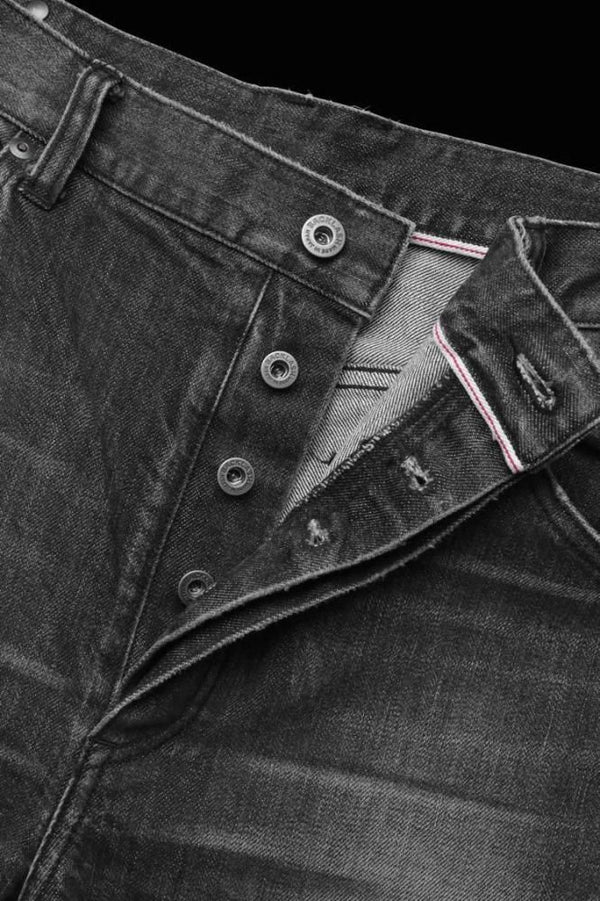THE DENIM STRETCH SELVEDGE DENIM SEMI-SARROUEL PANTS “LIGHT.BLACK”