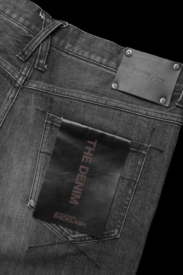 THE DENIM STRETCH SELVEDGE DENIM SEMI-SARROUEL PANTS “LIGHT.BLACK”