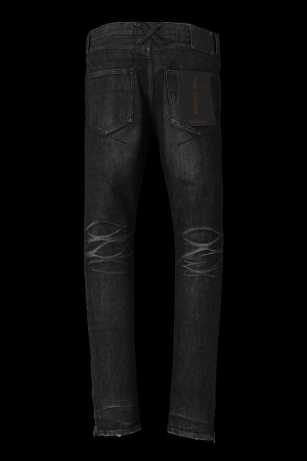 THE DENIM STRETCH SELVEDGE DENIM SKINNY PANTS “DARK.BLACK”