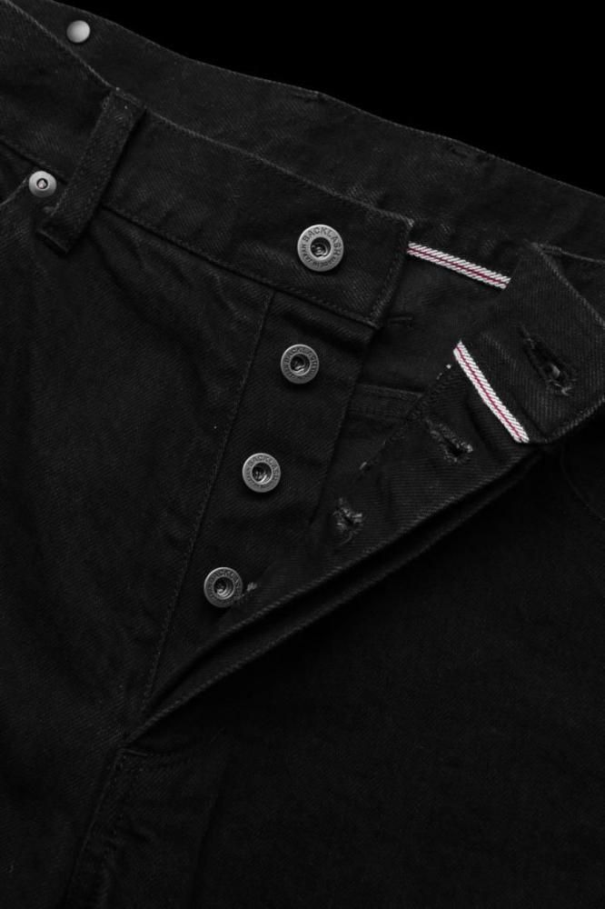 THE DENIM STRETCH SELVEDGE DENIM STRAIGHT PANTS “ONEWASH.BLACK