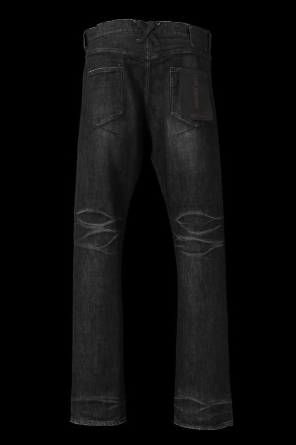 THE DENIM STRETCH SELVEDGE DENIM STRAIGHT PANTS “DARK.BLACK”