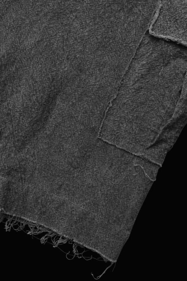 SUMI DYED BROKEN RUBBLE LINEN SHORTS "GARMENT-WASH"