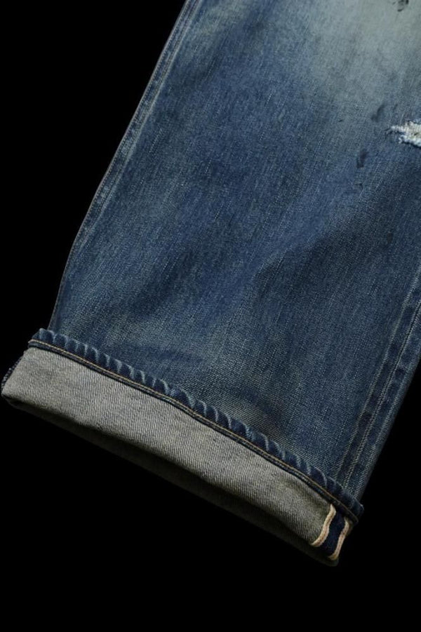 xx KOSUKE MATSUI THE DENIM STRETCH SELVEDGE DENIM LOOSE FLARE PANTS "DARK.INDIGO"