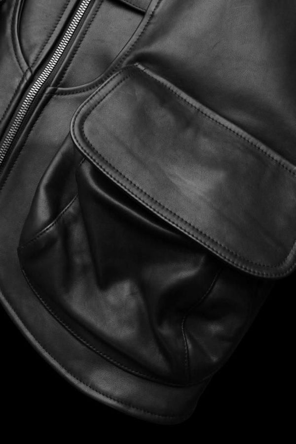 XX Yohji Yamamoto COW LEATHER DEEP-FRY TECH VEST