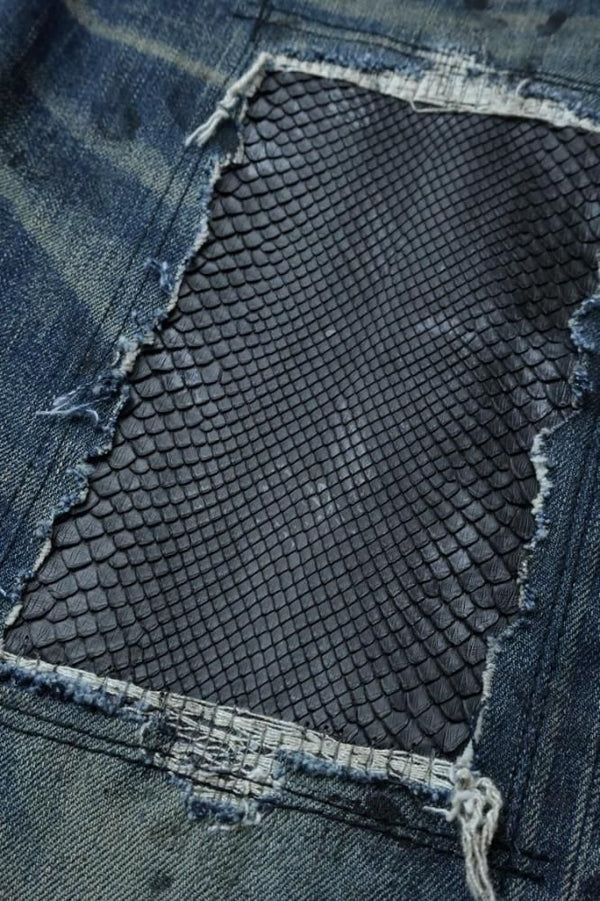 xx KOSUKE MATSUI THE DENIM STRETCH SELVEDGE DENIM SEMI-SARROUEL PANTS "DARK.INDIGO"
