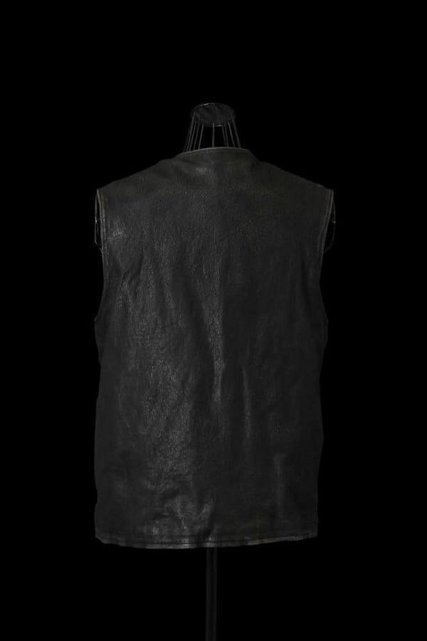 JAPAN STEER WHITE+MIMOSA/TANNED “GARMENT-DYED+USED-PROCESSED” JERKIN VEST