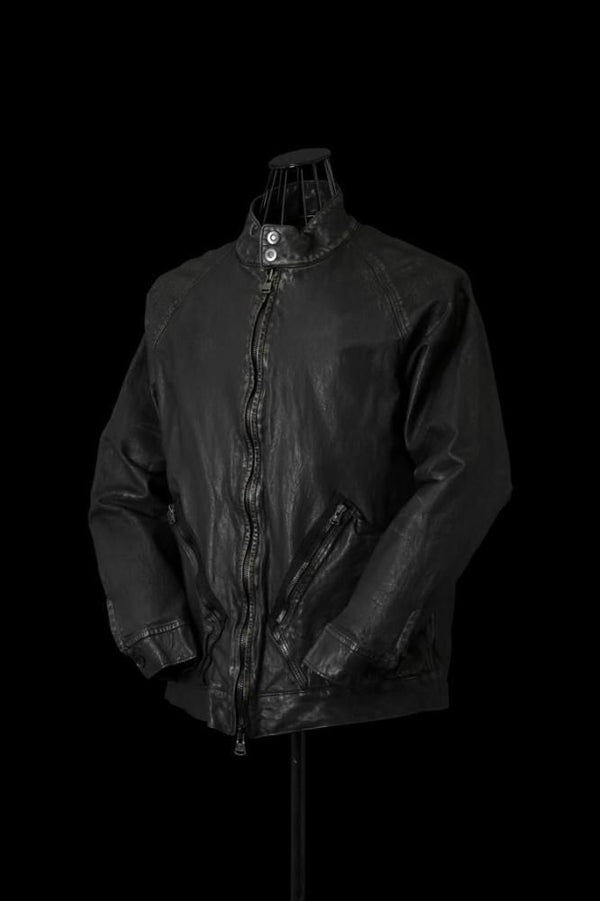 JAPAN STEER WHITE+MIMOSA/TANNED 0.6mm “GARMENT-DYED+USED-PROCESSED” DRIZZLER JACKET