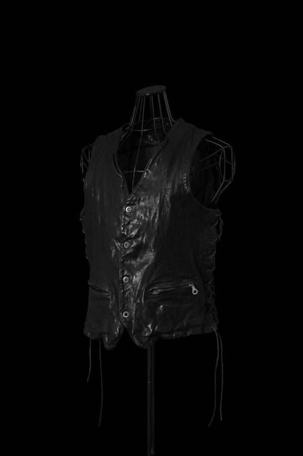 ITALY SHOULDER “GARMENT-DYED” SIDE LACE-UP VEST