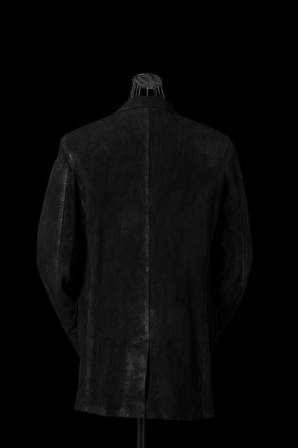 XX Yohji Yamamoto JAPAN HORSE SUEDE “GARMENT-WASH” HAND-WAX TAB PANELED JACKET