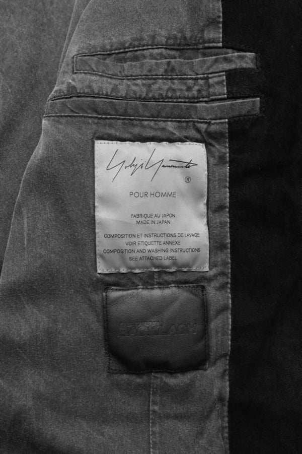 XX Yohji Yamamoto JAPAN HORSE SUEDE “GARMENT-WASH” HAND-WAX TAB PANELED JACKET