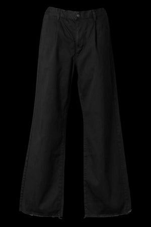 PIGMENT-DYED WEST POINT GARMENT-WASH WIDE STRAIGHT PANTS
