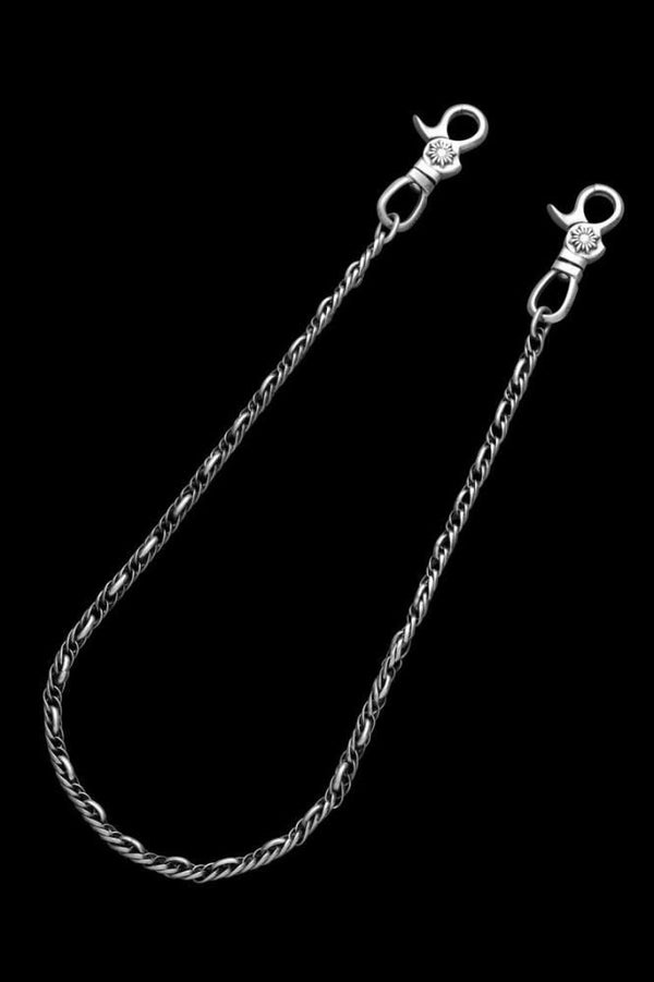SILVER925+ZIRCONIA DOUBLE TWIST OVAL RING WALLET-CHAIN
