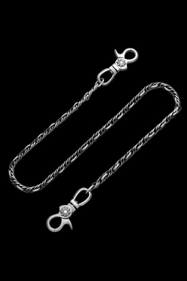 SILVER925+ZIRCONIA DOUBLE TWIST OVAL RING WALLET-CHAIN