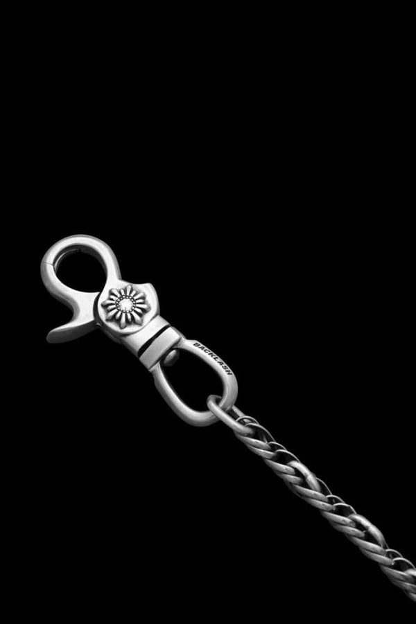 SILVER925+ZIRCONIA DOUBLE TWIST OVAL RING WALLET-CHAIN