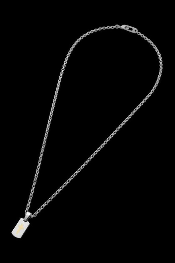SILVER925+ZIRCONIA+18KGOLD TINY DOG TAG