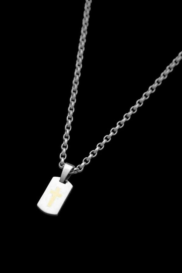 SILVER925+ZIRCONIA+18KGOLD TINY DOG TAG