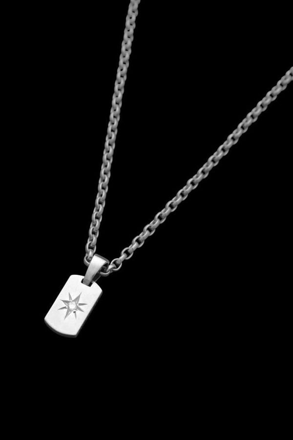 SILVER925+ZIRCONIA+18KGOLD TINY DOG TAG