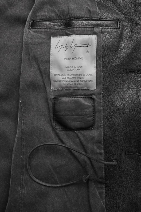 XX Yohji Yamamoto TANNED GOAT "GARMENT-WASH" WAIST STRING BLOUSON