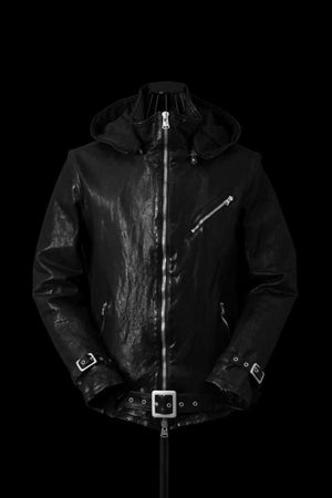 JAPAN SHOULDER “GARMENT-DYED” HOODED RIDERS BLOUSON
