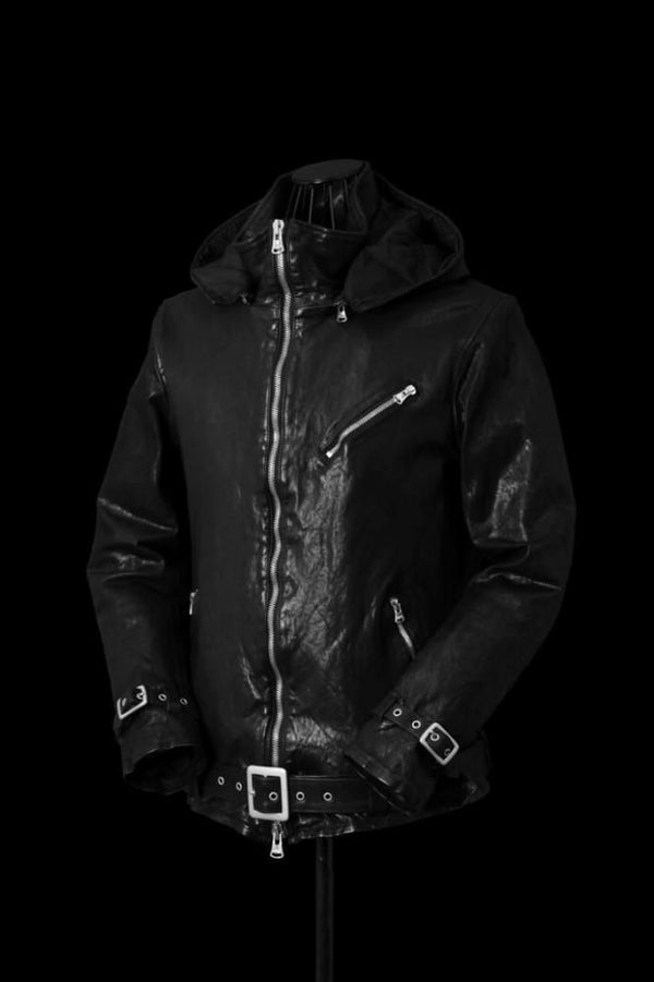 JAPAN SHOULDER "GARMENT-DYED" HOODED RIDERS BLOUSON