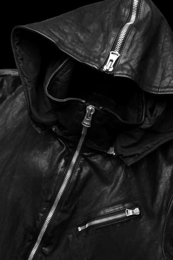 JAPAN SHOULDER "GARMENT-DYED" HOODED RIDERS BLOUSON