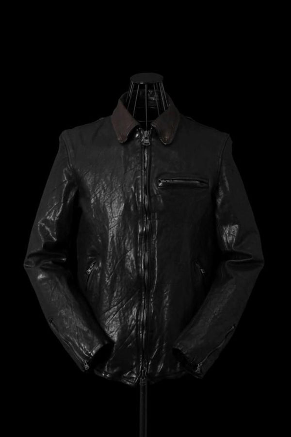 JAPAN SHOULDER BLACK "OVER-GARMENT-DYED" SINGLE COLLAR RIDERS
