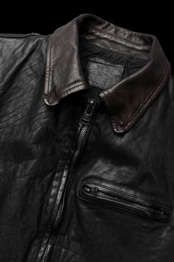 JAPAN SHOULDER BLACK "OVER-GARMENT-DYED" SINGLE COLLAR RIDERS