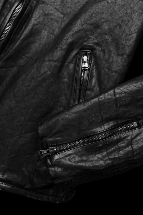 JAPAN SHOULDER BLACK "OVER-GARMENT-DYED" SINGLE COLLAR RIDERS