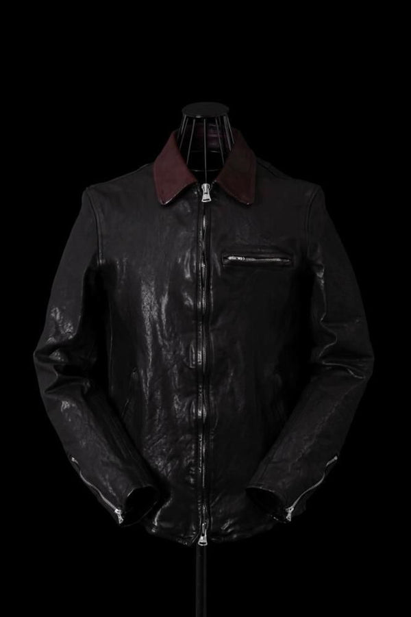 JAPAN SHOULDER BLACK "OVER-GARMENT-DYED" SINGLE COLLAR RIDERS