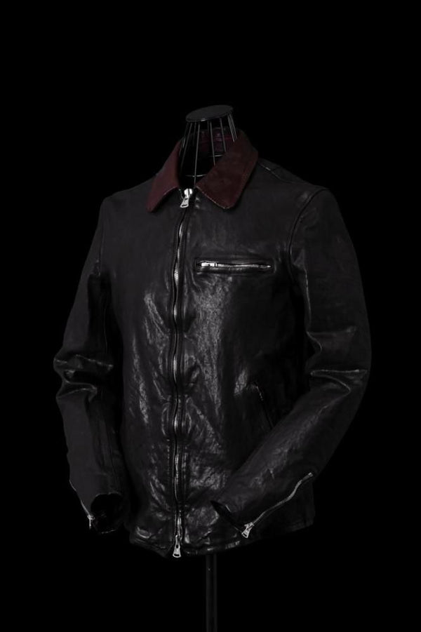 JAPAN SHOULDER BLACK "OVER-GARMENT-DYED" SINGLE COLLAR RIDERS