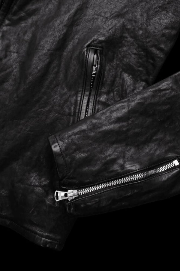JAPAN SHOULDER BLACK "OVER-GARMENT-DYED" SINGLE COLLAR RIDERS